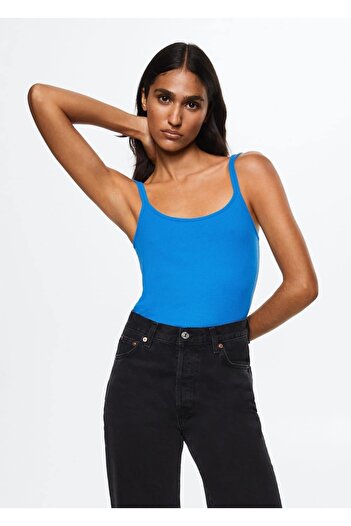 MANGO Woman Top suspendat țesut elastic