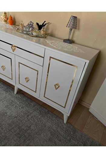 ARON Hayal Big Triangle Pendulum Shiny Gold Button Handle Furniture Nightstand Dresser Console Kitchen Door Handle