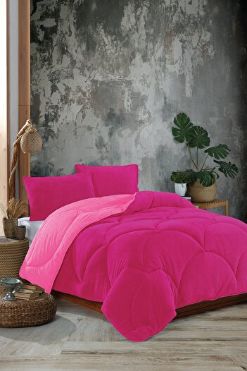 NANOSOFT Süper Battal(King) Welsoft Yorgan Fuşya 230x260 cm