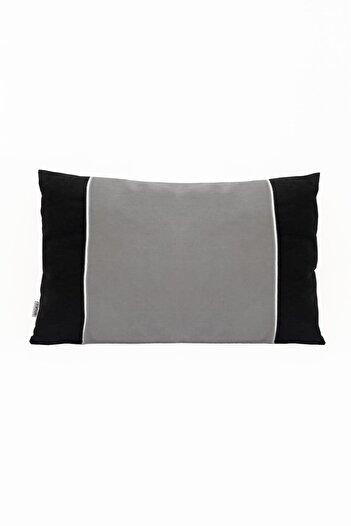 RİTMOHOME Plain Scandinavian Plain Throw Pillow Cover with Piping Black Gray