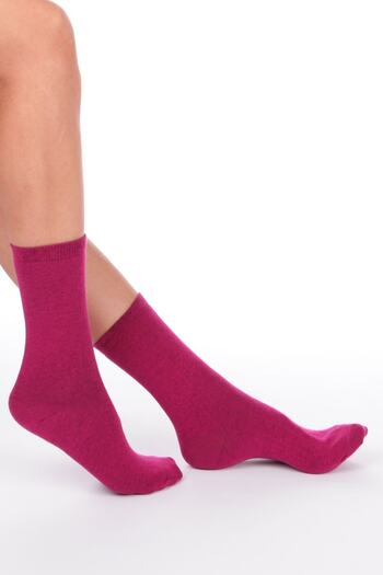 Esinti Socket Combed Cotton Socks - Red