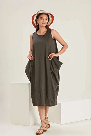 ALEXANDERGARDI Sleeveless Casual Pocket Dress b22-46400