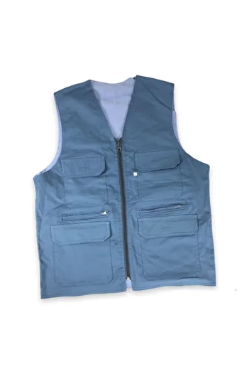 GZLFASHION Men's Multi-Pocket Lined Linen Hunter Vest