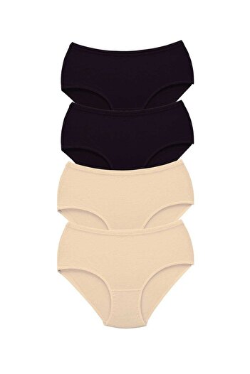 Tutku 4 Pieces Women's High Waist Bato Thick Rubber Panties S2