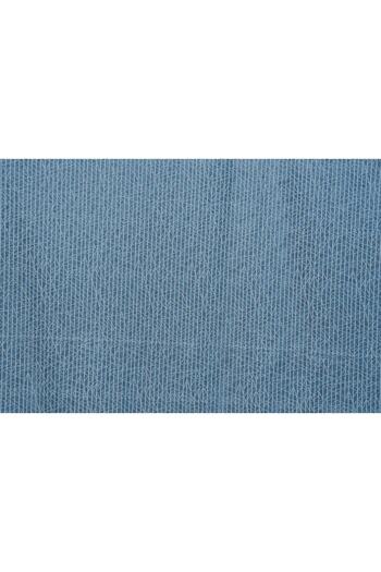 AKÇA TEKSTİL Striped Blue Color Single Wing Ready-made Planted Pleated Background Curtain 75*260 Cm