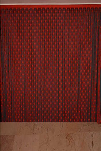 AKÇA TEKSTİL Heart Model Red Color Rope Curtain Ready Rope Curtain 300*270
