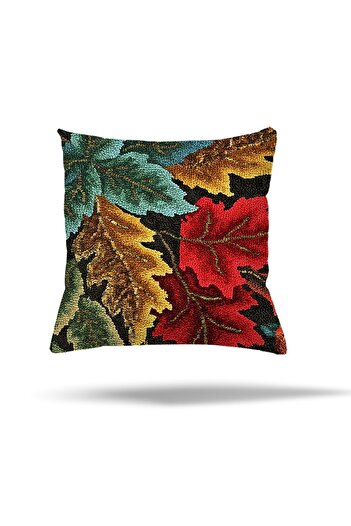 farbala Feather Leaf Pattern Ethnic Hidden Zippered Pillowcase Throw Pillow Cover Seat Pillow Case