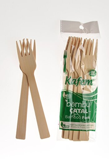 KAFEM Wooden Fork Bamboo 10 Pieces