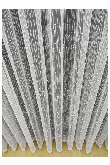Tül Shop New Season Suitable for French Glasses - Floor Embroidered Snowflake Does Not Want Ironing Draped Tulle Curtain