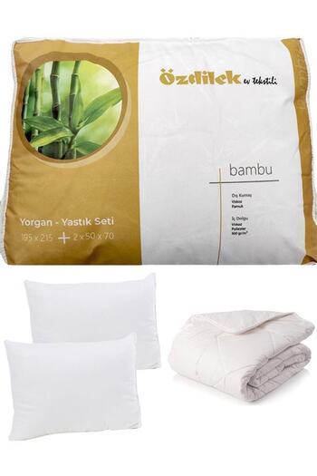 Özdilek Bamboo Pillow Quilt Set Double 195x215 White