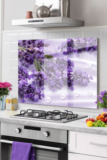 Olinpa Premium Kitchen Glass Stove Back Protector Countertop Built-In Back Protector 50X76Cm |   Flower