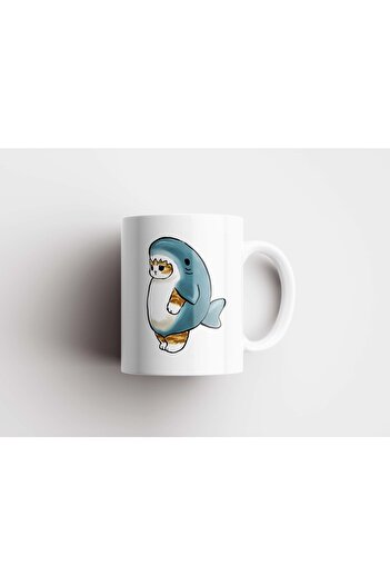 rakkun shop Shark Kitty Patterned Mug