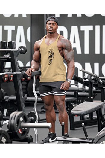 Black İstanbul - Half Skull Printed Athlete Tank