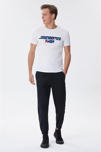 Lee Cooper Ανδρικό μπλουζάκι με λαιμόκοψη Burns Λευκό