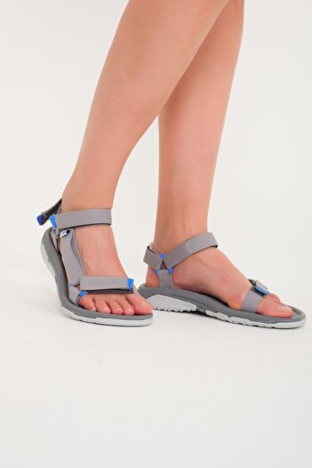 Altın Adım Sandale de călcare unisex gri cu velcro și suport pentru călcâi