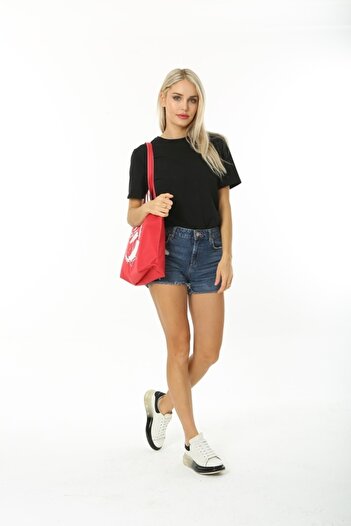 Serkan Çanta Bez Çanta Atölyesi Beach Bag Red 46x33x14