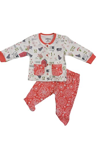 Aziz Bebe 2-Piece Baby Set - with Lower and Upper Feet (with Booties)