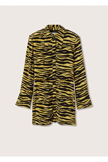 MANGO Woman Leopar Desenli Gömlek Elbise