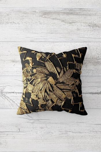 on the clouds Gold Detail on Black Background Single Side Printed Hidden Zipper Pillow Case Throw Pillow Pillow Case