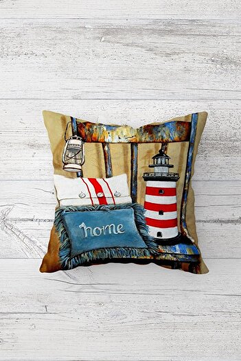 on the clouds Lighthouse Sailor One Side Printed Hidden Zipper Pillowcase Throw Pillow Seat Pillow Case