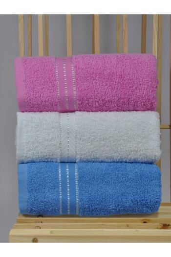 Şelale Soft 3-Piece Soft Water Absorbent Cotton 50x90 Hand/Face Towel Set
