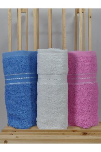 Şelale Soft 3-Piece Soft Water Absorbent Cotton 50x90 Hand/Face Towel Set
