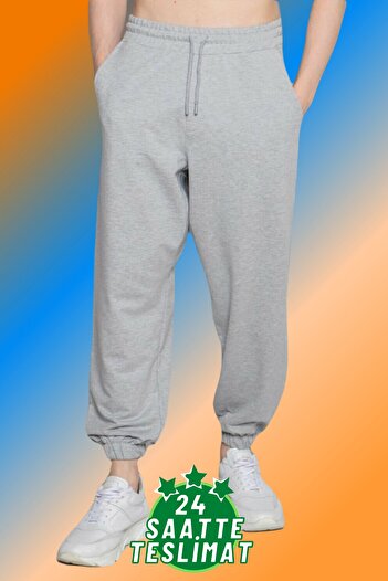 la gizzia Gray Oversize Shalwar Type Elastic Leg Tracksuit