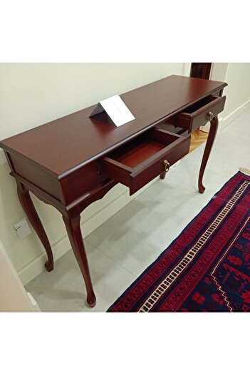 ROYS AHŞAP Ahşap 100 Cm Koyu Ceviz Çift Çekmeceli Dresuar