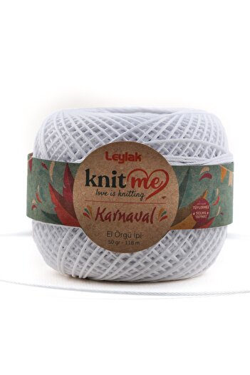 knitme Καρναβάλι 50 γραμμάρια ανθεκτικό νήμα που δεν πυκνώνει και δεν ξεθωριάζει, πλεκτό στο χέρι, πολυεστερικό νήμα Taka (λευκό όπως ο χιόνι)