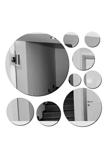 DOGA ONLINE 1 Mm Gümüş Renkli Yapışkanlı Aynalı-silver Pleksi Levha - Yuvarlak -daire Kesim 15x15 2 ADET