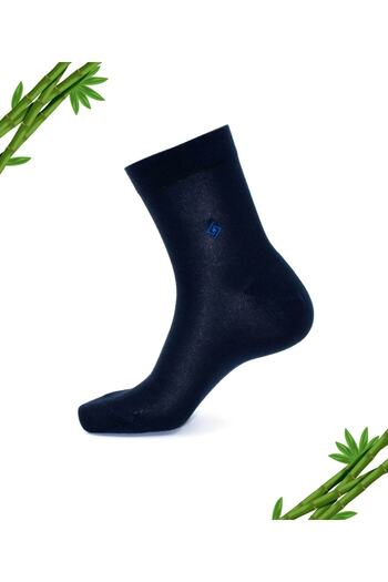 DAYCO Premium Summer Navy Blue Color Seamless Men's Bamboo Half Socks Set of 6