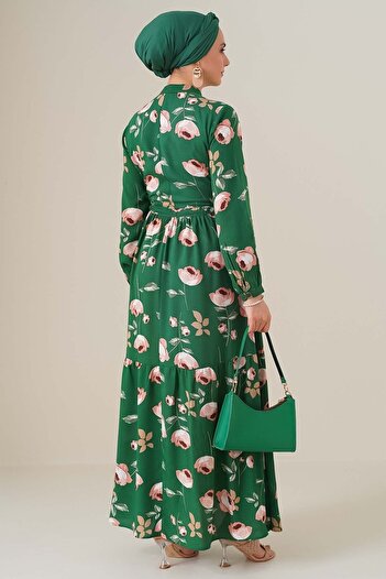 Bigdart Φόρεμα Hijab 2144 Magnificent Collar - C.green
