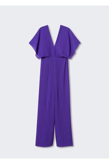 MANGO Woman Pleated Long Jumpsuit