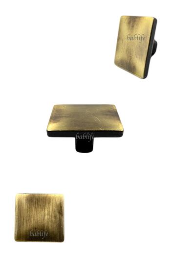 bablife Antique Yellow Square Button Handle (4cm X 4cm) Metal Luxury Drawer Cabinet Furniture Handles