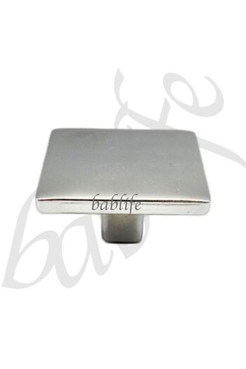 bablife 5 Pieces Chrome Square Knob - 4cm X 4cm Metal Luxury Drawer Cabinet Furniture Handles