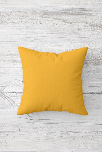 on the clouds Solid Color Mustard Yellow One Side Printed Hidden Zipper Pillowcase Throw Pillow Pillowcase