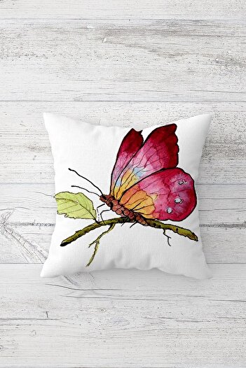 on the clouds Colorful Butterfly Pattern One Side Print Hidden Zipper Pillowcase Throw Pillow Sofa Pillowcase