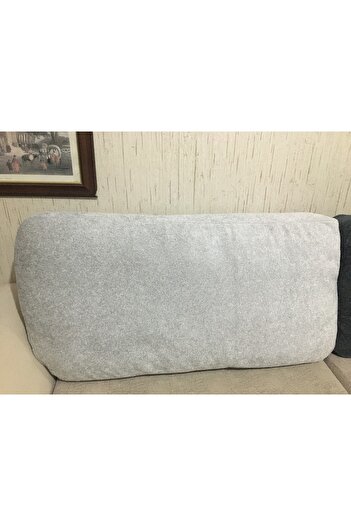 AYPETEKS Açık Gri Buklet Taddy Koltuk Sırt Kırlent Kılıfı