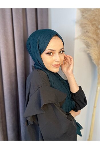 Nilbutik Bamboo Kraş Shawl Petrol Color