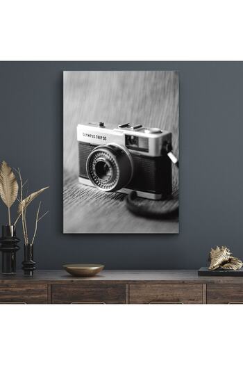 Decovetro Glass Table Vintage Camera