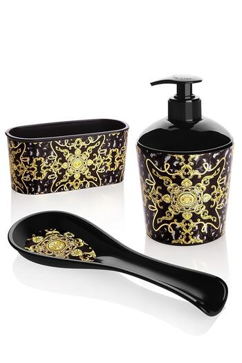 Milenay Luxury Acrylic Kitchen Set 3 Pieces - Soap Dish, Sponge Holder, Spoon Holder and Pattern 3