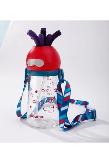 Rovco Children's Neck Strap 320 Ml Leakproof Tritan Water Bottle with Straw - Smart Straw B1034