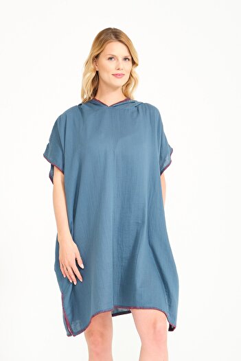 Miespiga Unisex Γυναικείο φόρεμα παραλίας Poncho για ενήλικες με κουκούλα μουσελίνας
