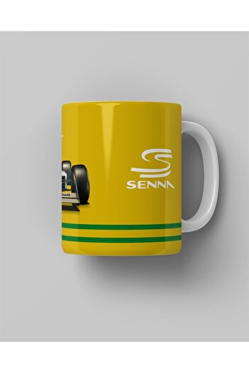 FANBOX SHOP Ayrton Senna and Mclaren Themed White Mug Cup, Stylish and Detailed Design.