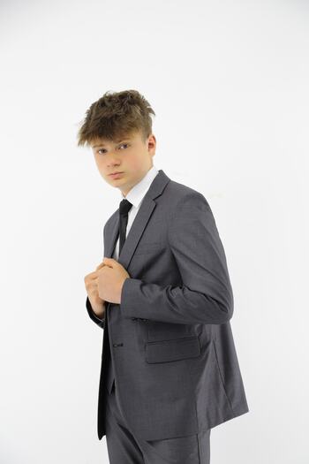 SIRRI Boy's 3-Piece Gray Suit Jacket Vest Pants