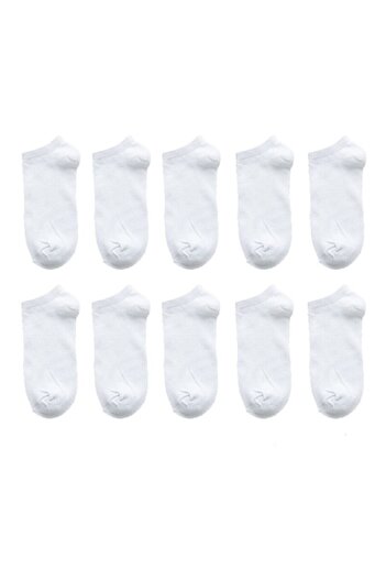 BGK Unisex White Color Booties Socks 10 Pairs