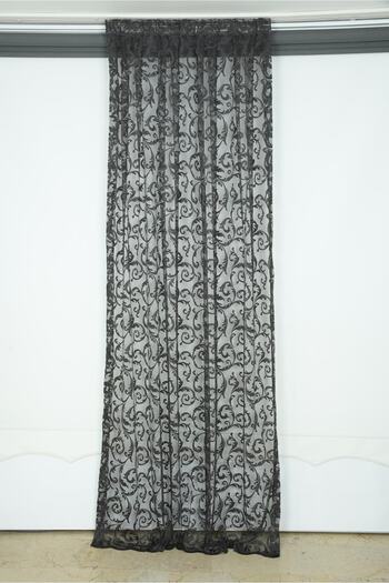 AKÇA TEKSTİL Sultan 2 Model Anthracite Color Single Wing Pleated Background Curtain 75*260 Cm