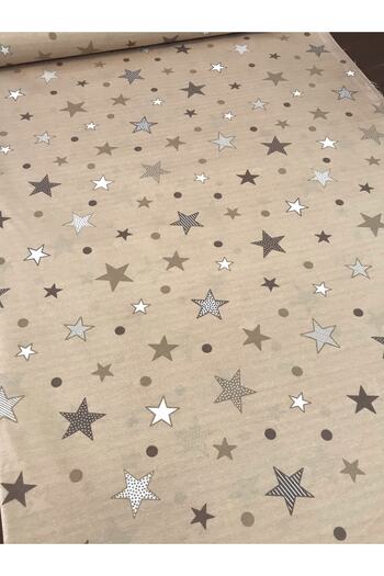 Babynia Cotton Children's Fitted Sheet 90x190 Starry Brown Patterned