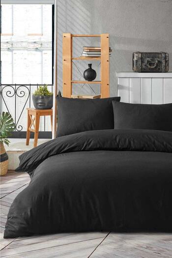 üntaş Set cuvertură dublă Life 200x220 negru simplu