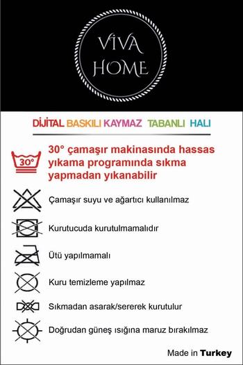 Viva Home Kaymaz Tabanlı Kir Leke Tutmaz Makinede Yıkanabilir 3d Mutfak Halısı Ar1253